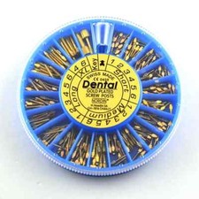 120Pcs/box Dental Endo Screw Posts Pins 24K Conical Root Canal Golden Plated Kit