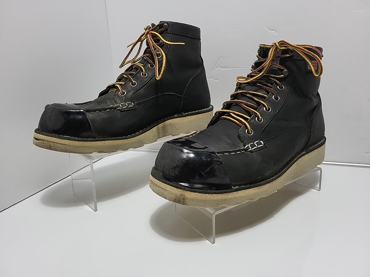 Danner Men's Leather Bull Run Moc Toe Inch Work Boot Black Shoe Size 8EE