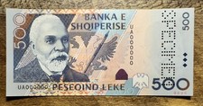 2001 Albania 500 Leke P-68s SPECIMEN * RARE * UNC * QEMALI *See Seller Note*