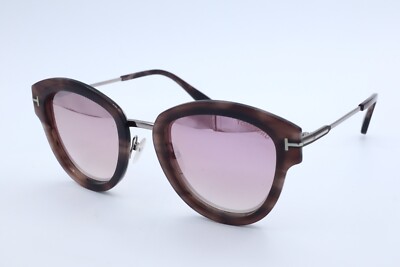 Tom Ford Mia-02 TF 574 55Z Butterfly Havana Sunglasses Pink