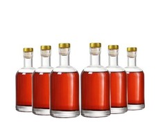 Clear Glass Bottles 6 oz - 200ml Pack of 6 for Wine Beverages Drinks Oil Vine...