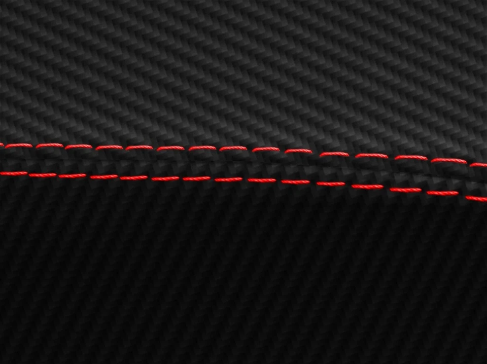 Reposabrazos de consola PVC cubierta de carbono para Acura TL 2009-2014 puntada roja Foto 4 de 4