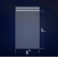 100- 5"x7" Clear Plastic Zip Seal Reclosable Bags Zipper Lock Jewelry 2Mil