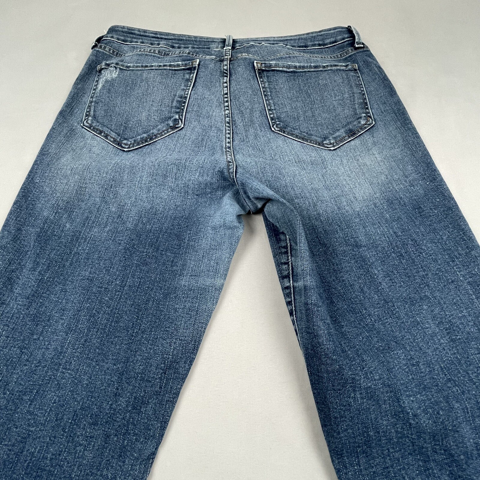 NYDJ Jeans Women&rsquo;s Size 14 Blue Marnie Boyfriend Distressed Lift Tuck Boot Cut