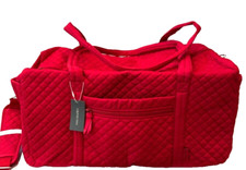 Vera Bradley Large Travel Duffel Bag Cardinal Red Quilted Cotton Carry On New