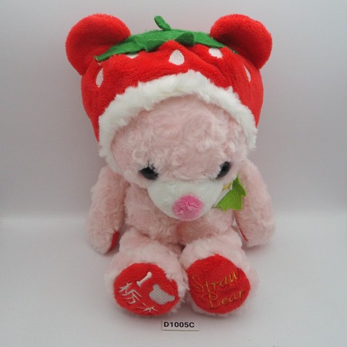 D1005C Tochigi Straw Bear Pink Strawberry Fujisey 9" Plush Toy Doll Japan - 第 2/12 張圖片
