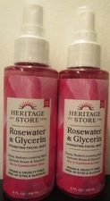 2 Heritage Store Rosewater & Glycerin Facial Mist 4 oz ea SALE HELPS DOGS & CATS