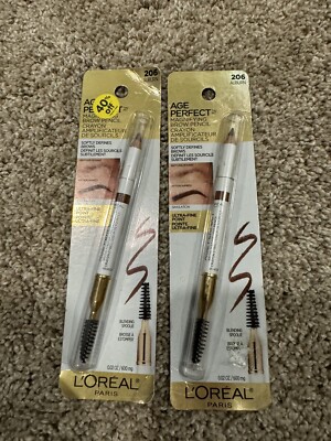 2 L'Oreal Paris Age Perfect Magnifying Brow Pencil Ultra-Fine Point #206 Auburn