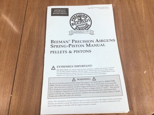 Beeman Spring- Pistons Precision Air guns Manual | eBay