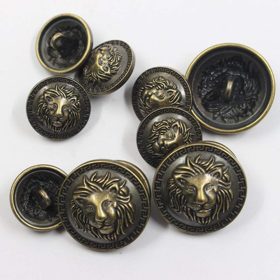 14 Pieces Antique Brass Metal Blazer Buttons Set 23Mm 18Mm for Blazers ...