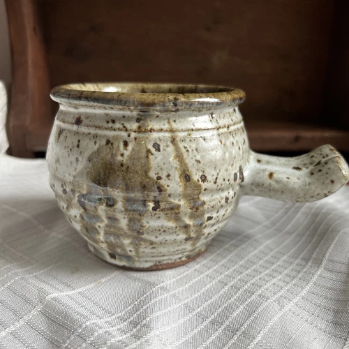 Handthrown Pottery Mug Beautiful Speckled Design 3 1/2” Tall Signed W&S Colorado