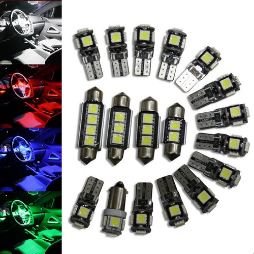 Audi A6 C6 4F Interior Lights Package Kit 17 LED white red blue