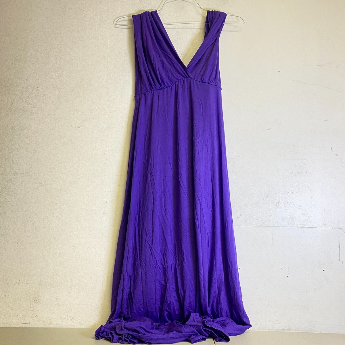 size 24 maxi dress 24seven Comfort Apparel Maternity Off Shoulder Ruffle Detail Maxi Dress-Purple-3X