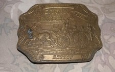 Vtg Boston Fire Department Brass Belt Buckle/ "America's Heroes"