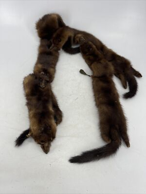 Vintage 1990s Lamson & Hubbard Boston New York Fur Mink Shawl Scarf 56'' Long