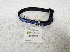 Up Country Blue Bandana Dog Collar Small 9-15  Nylon Gold Hardware NWT Cowboy 