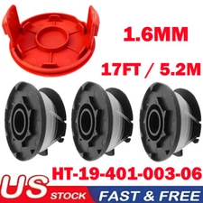 4Pc For Hyper Tough Spool Trimmer Line 1.6mm + Cap Cover Set HT19-401-003-06 US