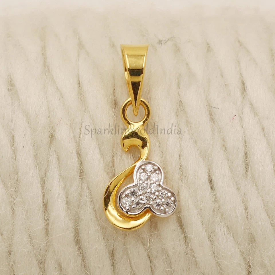 Colgante 22k, Colgante Oro Amarillo 22k Oro Fino Hecho a Mano Joyería Colgante, OOS3113 Foto 4 de 4