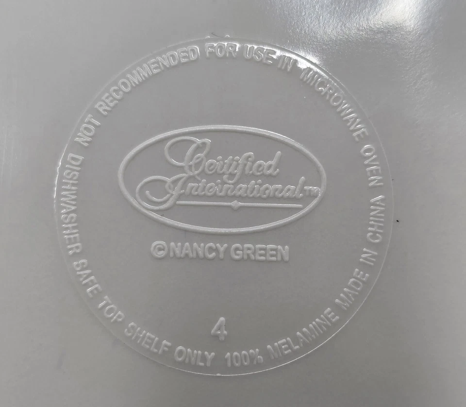 Certified International Portofino Plates 9" Melamine EUC (Set of 7) Nancy Green - Image 4 of 4