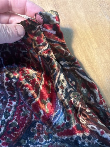 Vtg Ralph Lauren Velvet Silk Paisley Mini Skirt Stll Has Tags Deadstock 10 G - Picture 4 of 9