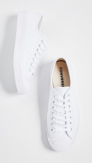 Converse Jack Purcell OX White Leather Low Top Sneaker Shoe