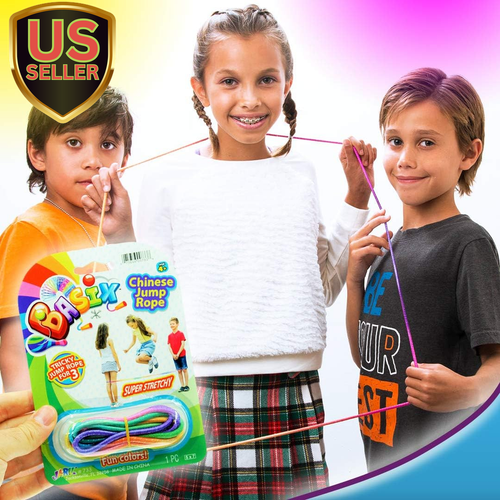 Chinese Jump Rope (Pack) Elastic Skipping Rope Game for Kids & Adults | Color... - Picture 5 of 7