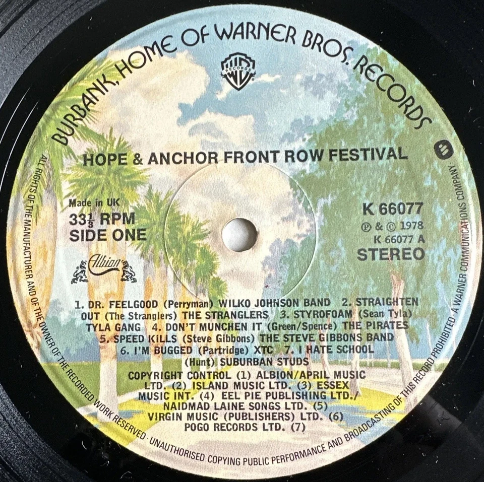 HOPE & ANCHOR FRONT ROW FESTIVAL VINYL 2-LP UK 1978 STRANGLERS X RAY SPEX NM Foto 3 de 4