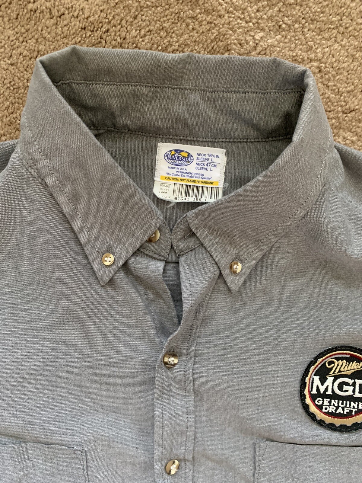 Miller Genuine Draft Gray Button Down Drivers Shi… - image 3