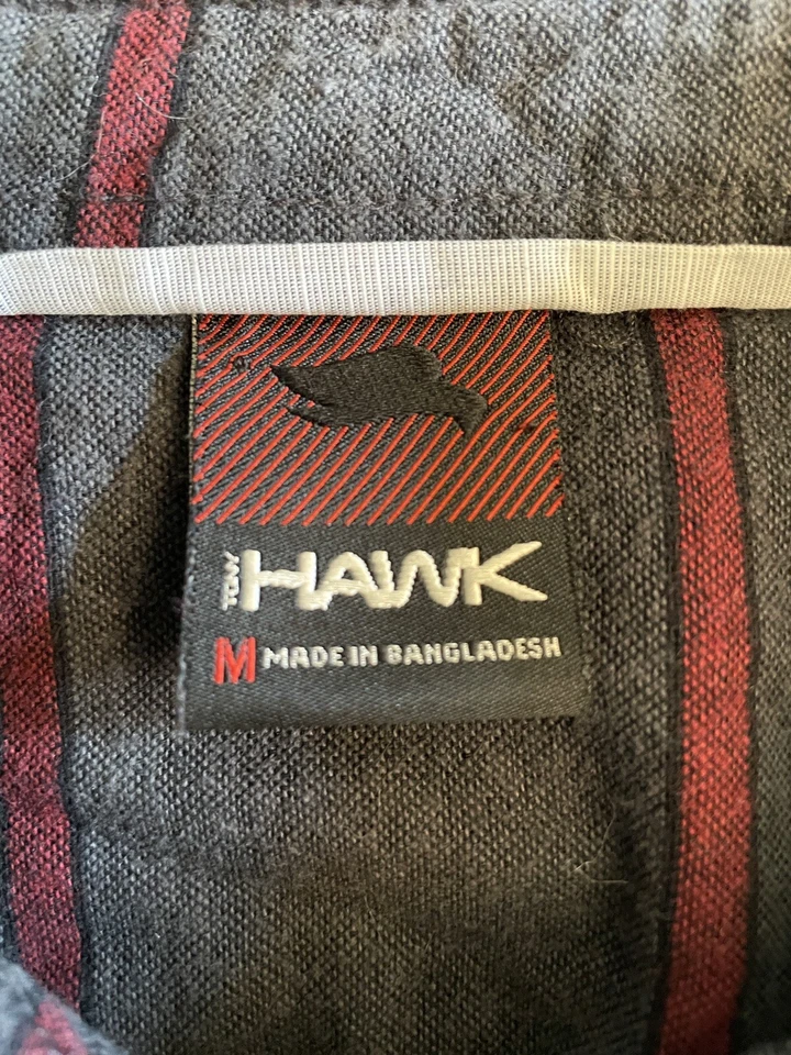 Camisa Tony Hawk Patinadores Franela Abotonada Hombre’s M Rojo Gris Manga Larga Grunge Foto 3 de 4