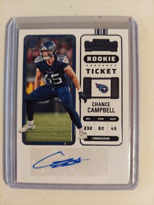 2022 Contenders Chance Campbell Rookie Ticket Autograph Auto RC