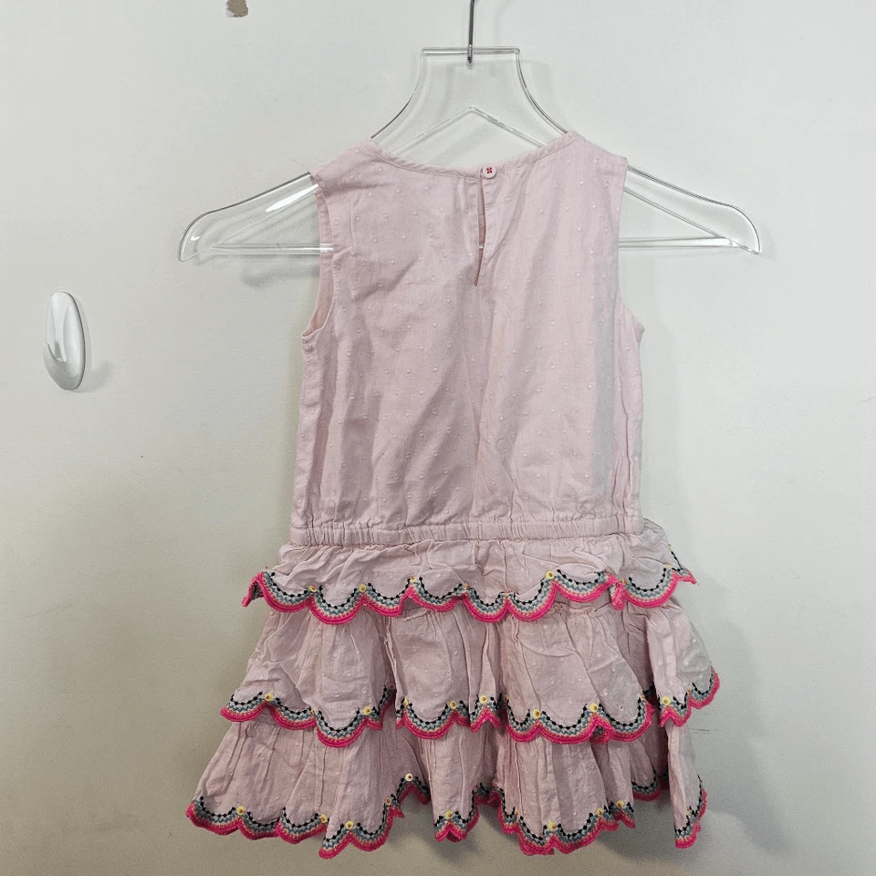 Vestido Mini Boden tejido ribete festoneado niñas rosa talla 4-5Y Foto 3 de 3
