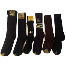  5 PAIRS, NEW, VINTAGE Men  s Gold Toe Various Dress Socks Shoe Size 6-12.5