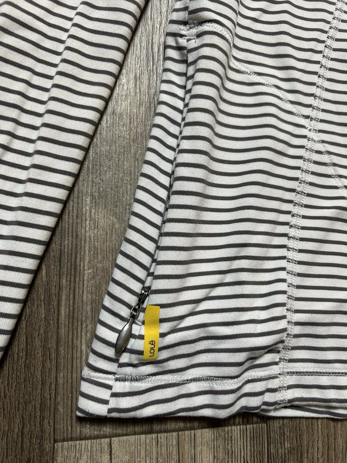 lole full zip athletic stretch long sleeve stripe jacket