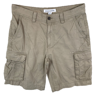 Amazon Essentials Beige Cargo Baumwolle Workwear Shorts Herren Größe 33