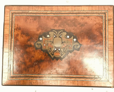 Boite a bijoux en loupe de thuya Coffret Marqueterie Boulle Epoque Napoléon III