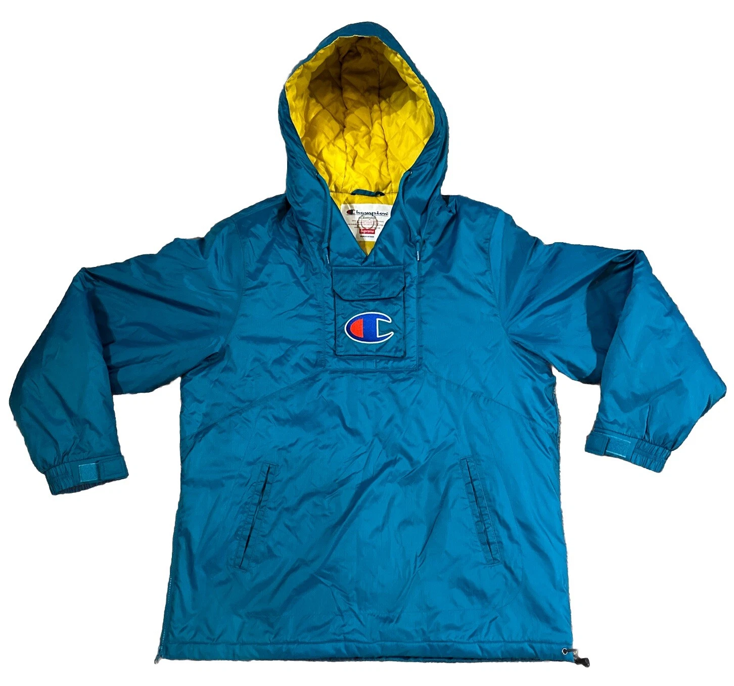 VESTE PARKA PULL SUPREME x CHAMPION NEUVE AVEC ÉTIQUETTE frelons TEAL MEDIUM livraison gratuite