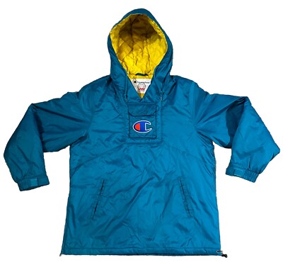 New NWT SUPREME x CHAMPION PULLOVER PARKA JACKET Hornets TEAL MEDIUM Free Ship