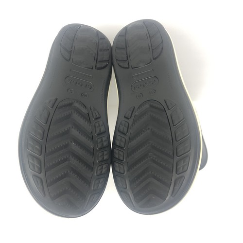 Crocs Rain Boots Womens 5 Jaunt Mid Calf Crocband Black Rubber Waterproof EUC - Picture 10 of 12