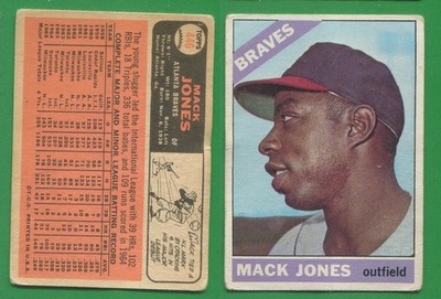 1966 Topps Baseball ~~~ MACK JONES ~~~ No. 446 ~~~ FREE S/H ~~