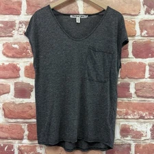 Anthropologie Michael Stars T Shirt Womens OS Gray Heathered Everyday Casual Top