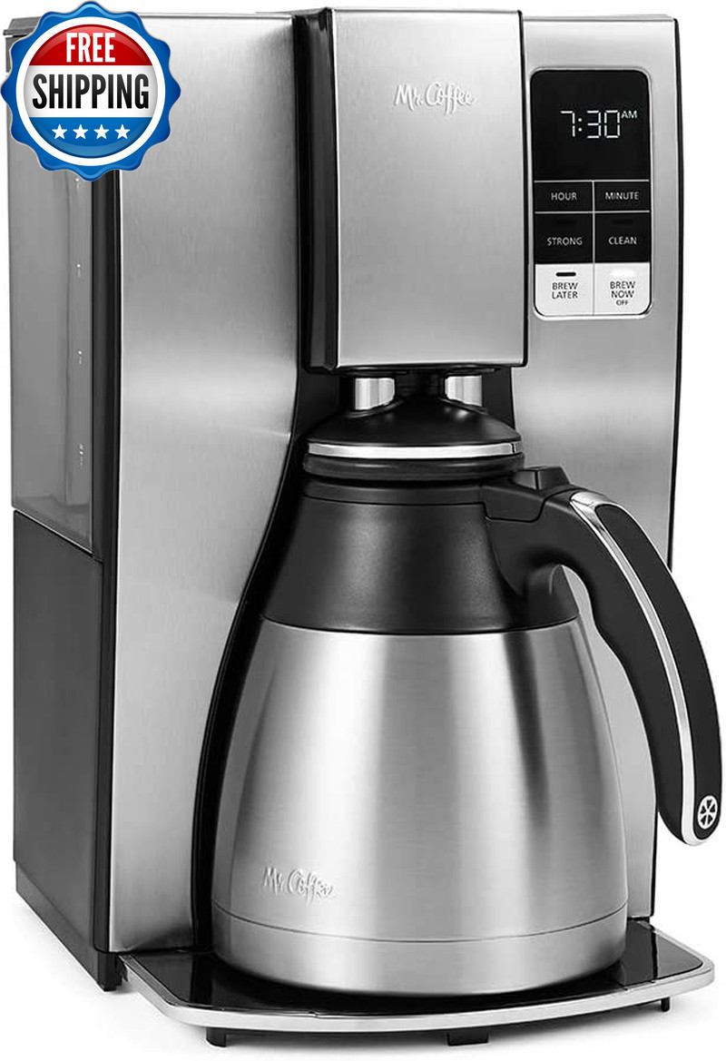 10 Cup Programmable Coffee Maker Insulated Thermal Carafe Brew Strength........