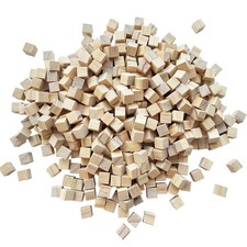 500 Pcs Unfinished Wood Cubes,1 cm Wooden Blocks for Crafting,Small Wood Cube...