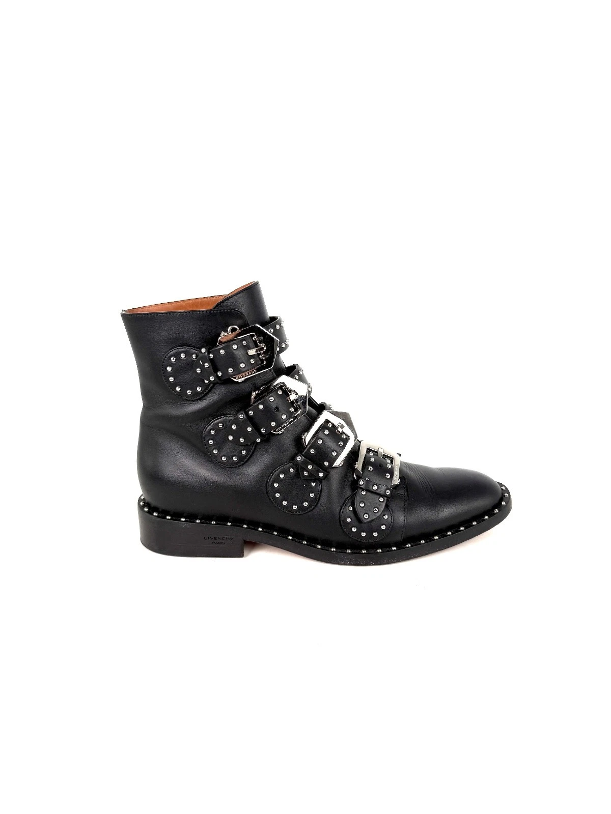 Givenchy — Givenchy Black Elegant Ankle Studded Combat Boots 37.5, 7.5
