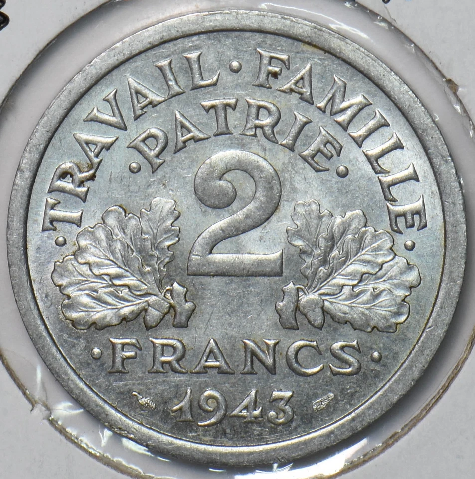Francia 1943 2 francos 292893 envío combinado Foto 2 de 2