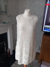 Ladies Lace Cream Dress By George Size 12