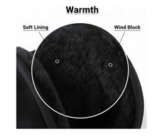 Black Fleece-Lined Behind-the-Head Earmuffs, Adjustable, Brand New In Package 