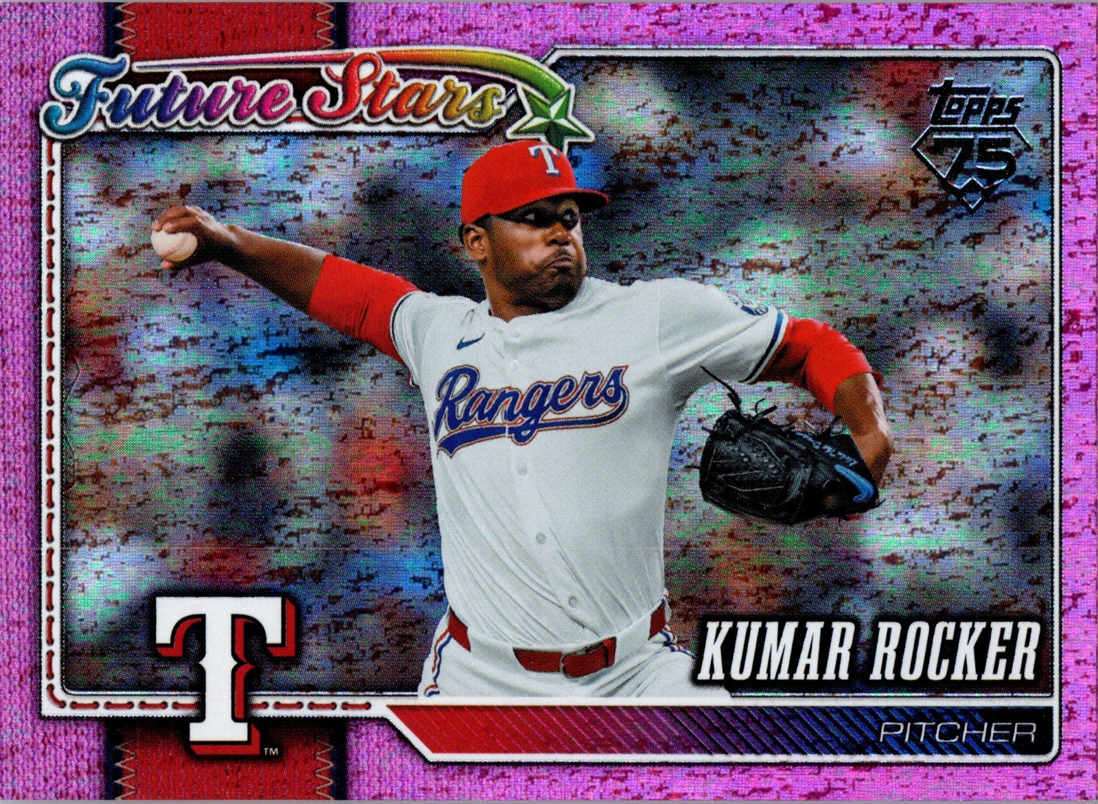 2026 Topps Series 1 #336 Kumar Rocker Future Stars Pink Sand glitter Foil