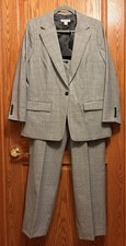 Pendleton Women’s 2-piece Pant Suit Sz 16 Wool Plaid Gray