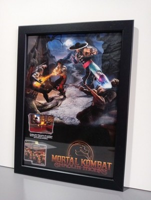 Rare Mortal Kombat Shaolin Monks PS2 Werbeblatt Poster Gerahmt Ad Page Framed 