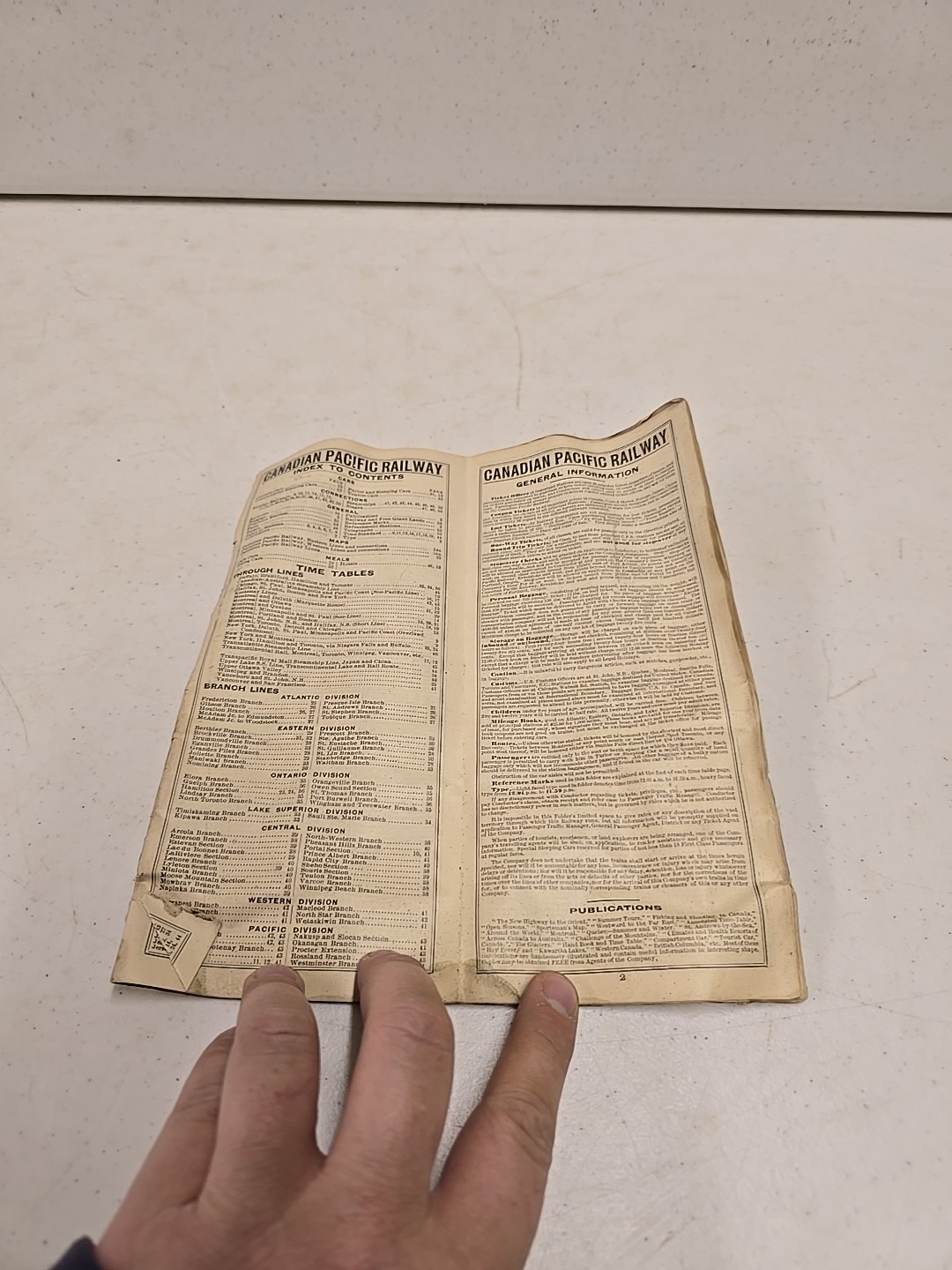 Antique Jan 1906 Canadian Pacific Railway Intercontinental Railroad Time Table